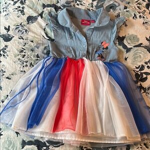Patriotic Colors Minnie Mouse Kids Tutu Dress - Sz 5T